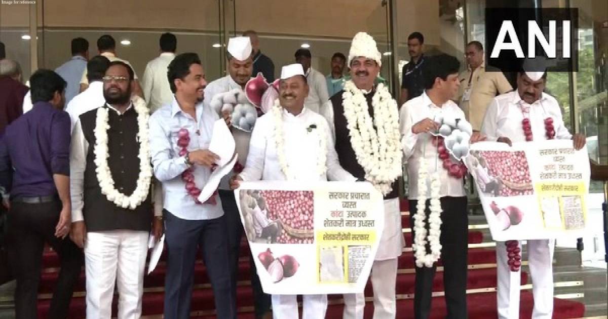 NCP MLAs turn up with onion garlands at Maharashtra Assembly, seek remedial measures as prices dip